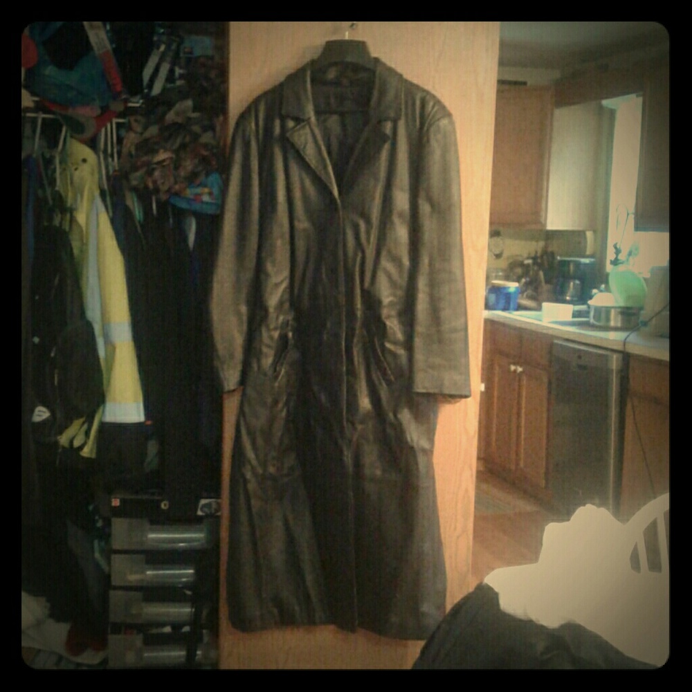 Long leather coat